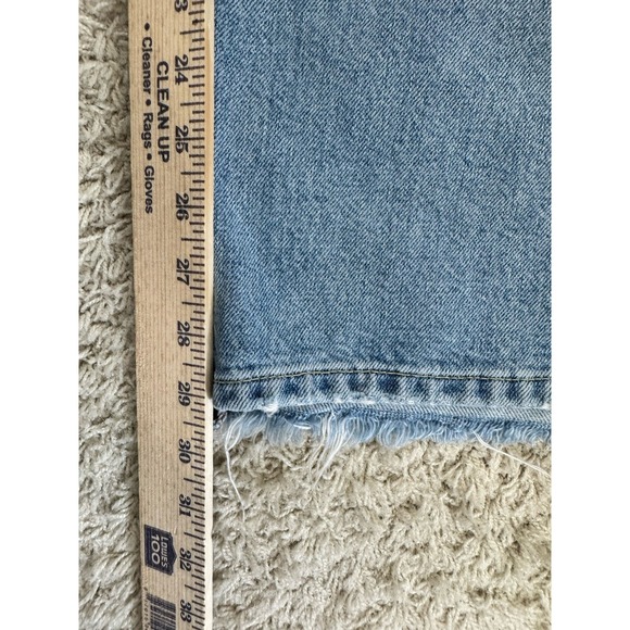 Zara Double Waist Wide Leg Distressed Jeans Light wash Denim Streetwear Size 12 - Picture 9 of 13